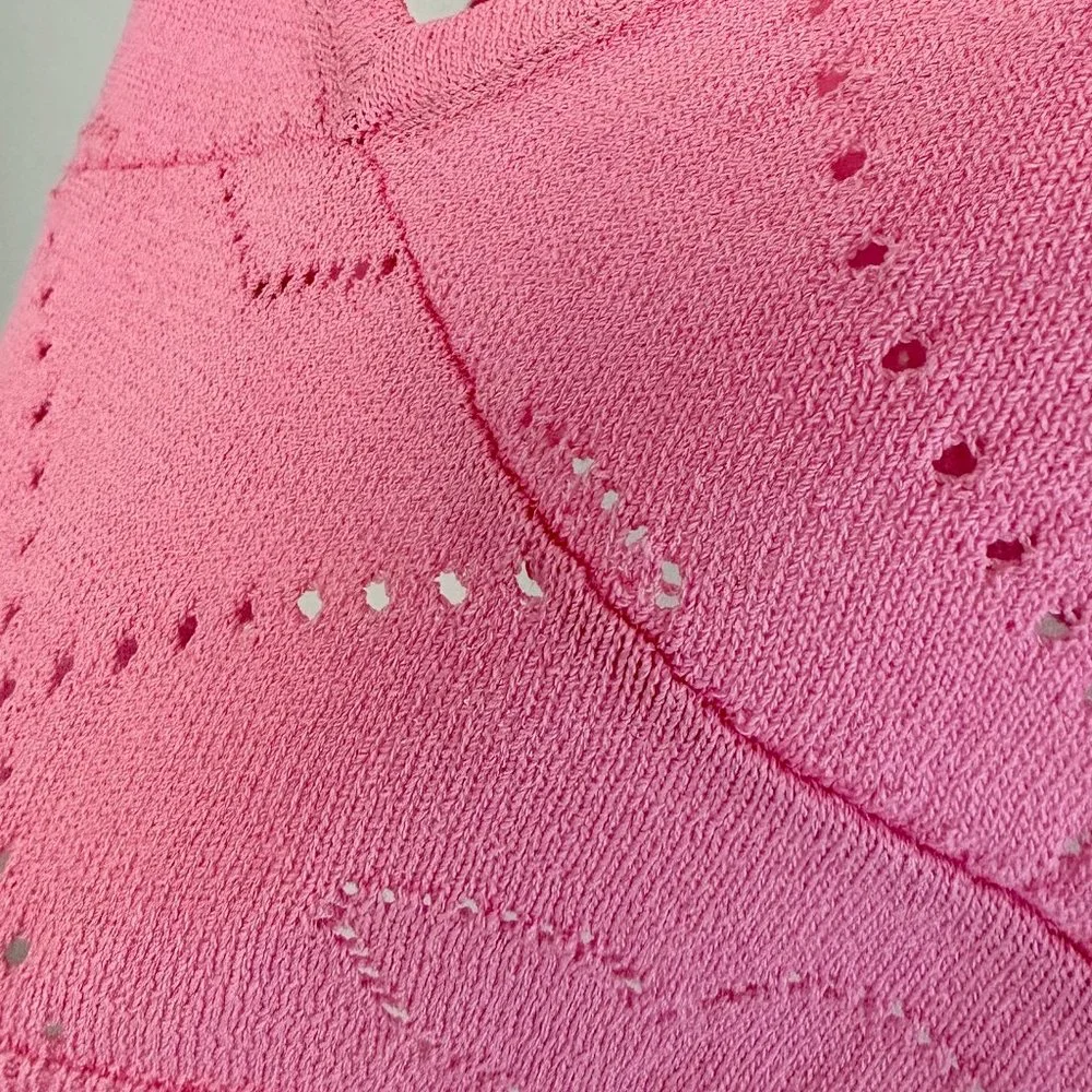 NEW, NEVER WORN For Love & Lemons Pink Heart Knit Crop Tank Top, Size Womens S - Picture 5 of 5
